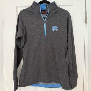 UNC Dark Gray Quarter-Zip Pullover with Carolina Blue Accents